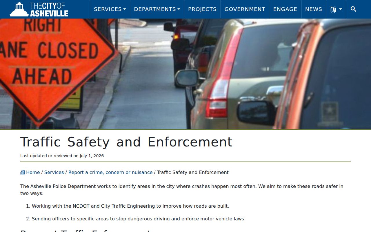 Asheville court records context from city traffic enforcement information