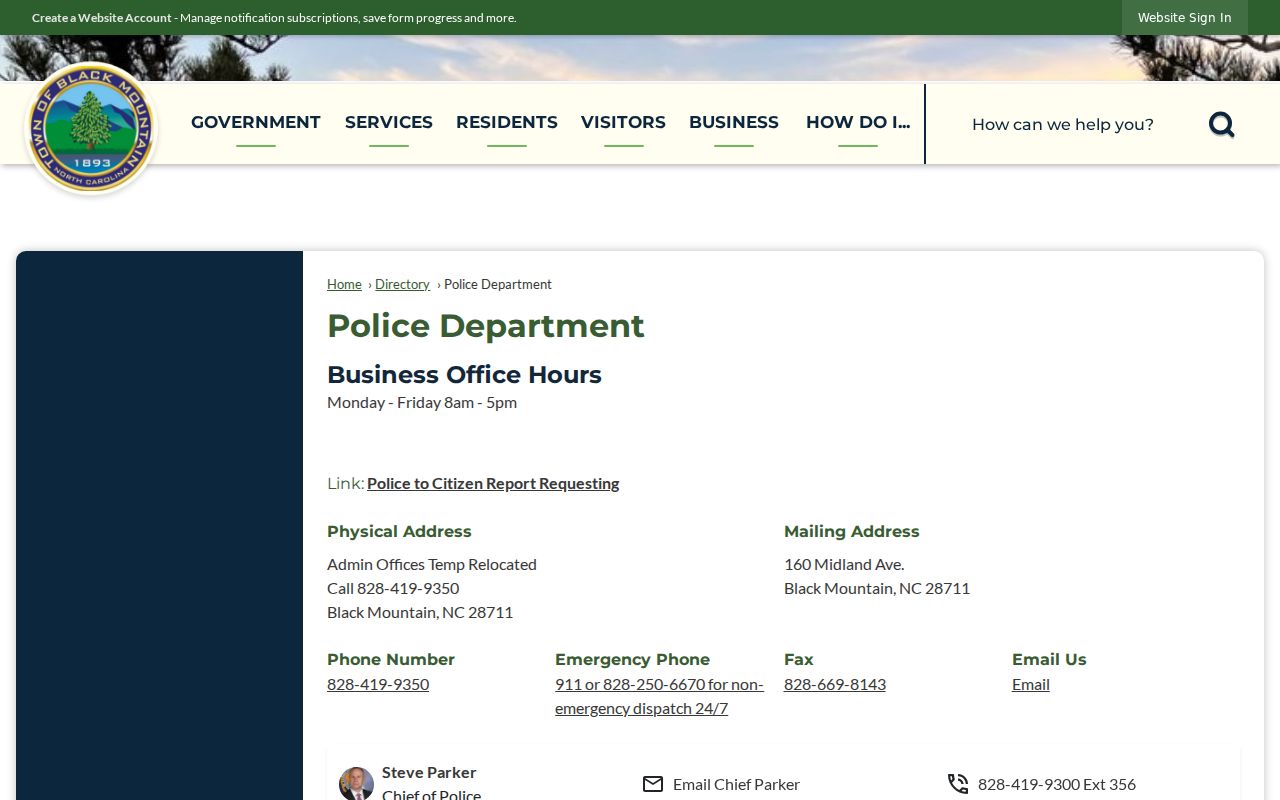 Black Mountain court records context from the town police department