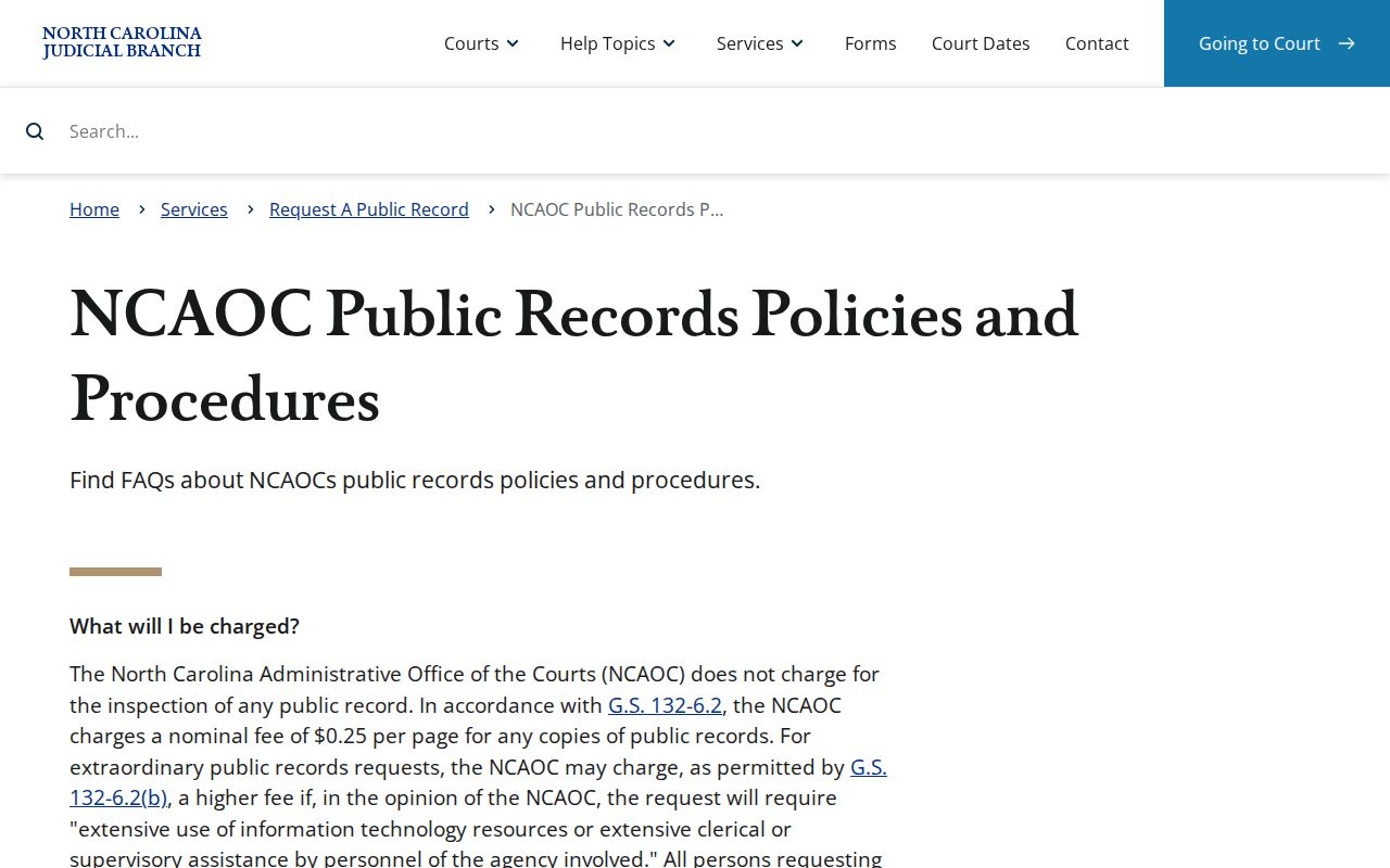 Buncombe docket search NCAOC public records policy