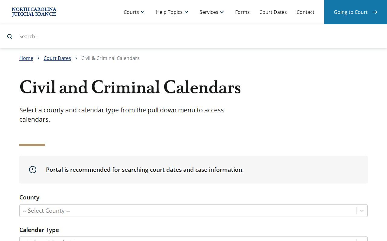 Buncombe court schedule North Carolina calendar search interface