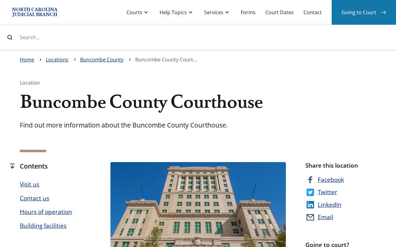 Buncombe County court docket courthouse and Clerk access
