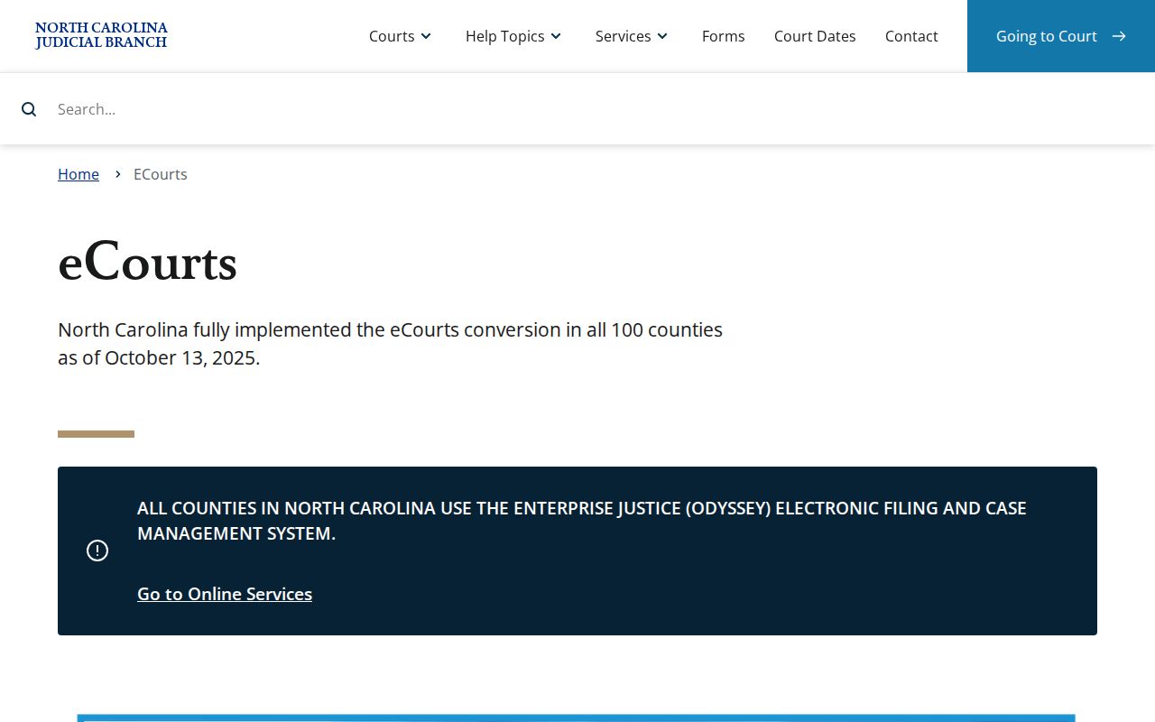 Buncombe County court docket eCourts Portal access