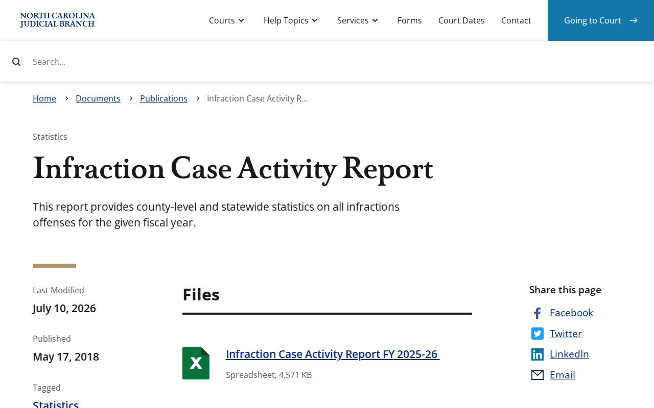 Buncombe traffic court records infraction case activity source