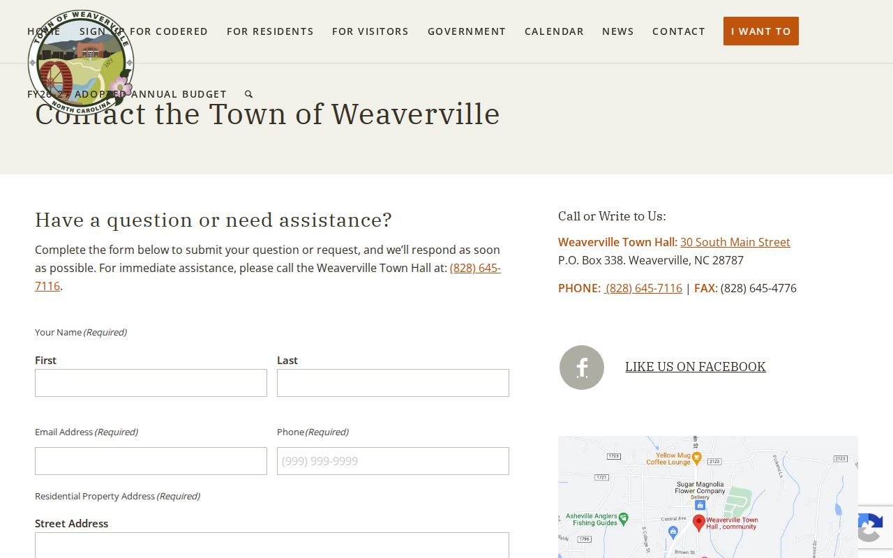 Weaverville court records context at Town Hall