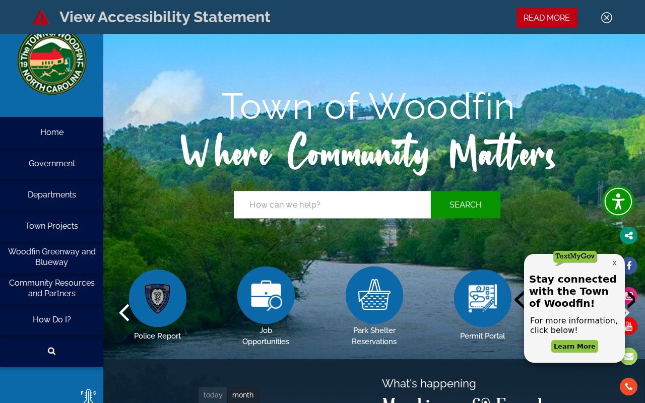 Woodfin court records context from the official town site